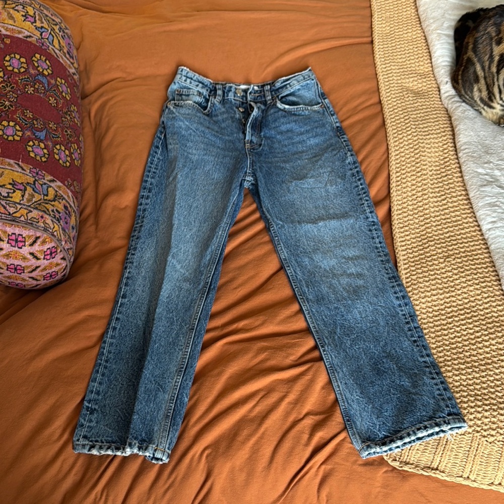 Zara Blue Straight Leg Jeans
